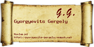 Gyorgyevits Gergely névjegykártya